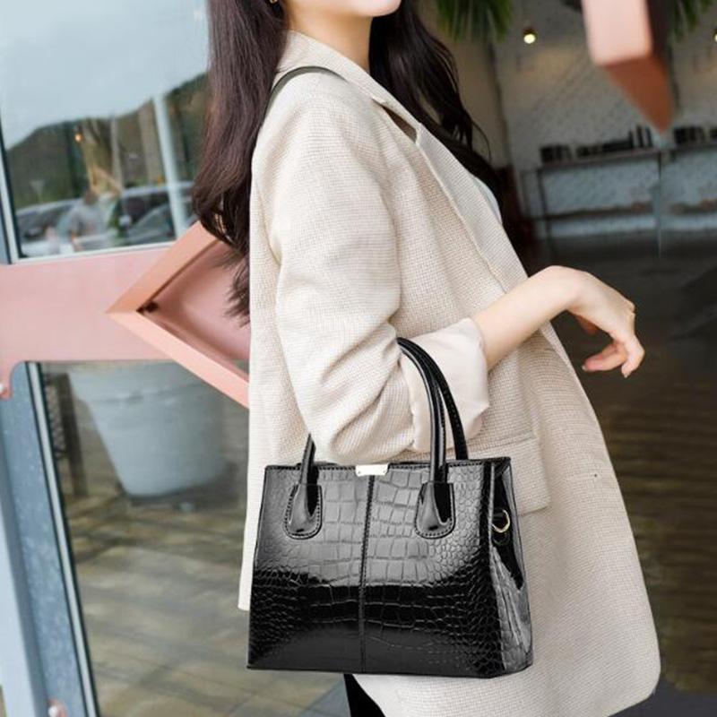 Роскошная яркая кожаная сумка, женская сумка через плечо, большая вместительная сумка на плечо, модная сумка для мамы, сумки-тоут