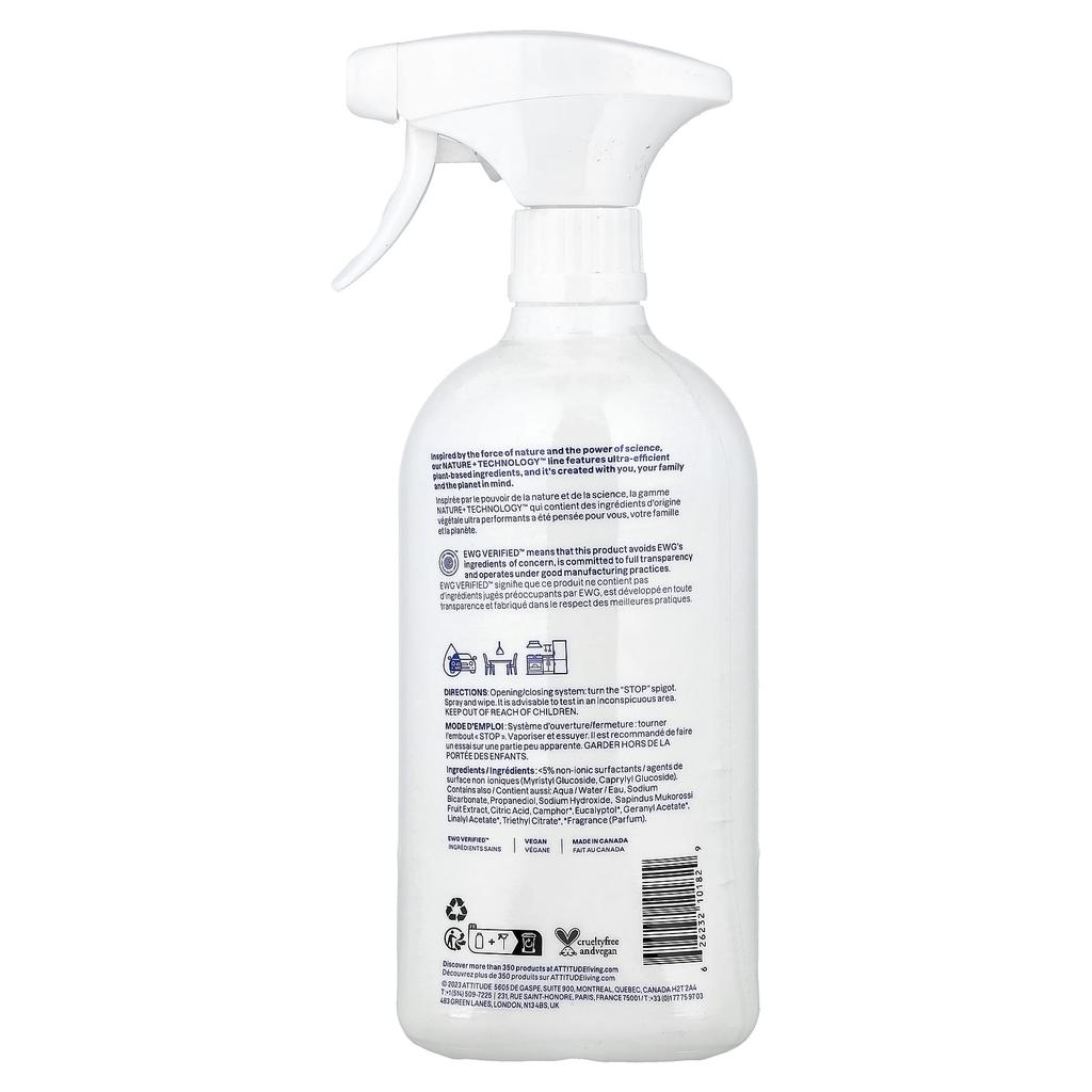 ATTITUDE Nature + Technology™, All-Purpose Cleaner, Lavender, 800 Ml (27.1 Fl Oz)