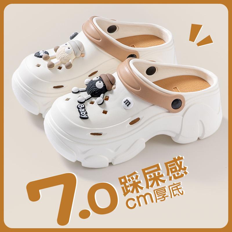 Женские пляжные тапочки EVA 2024 — толстая подошва, противоскользящие, с защитой от запаха, подчеркивающий дизайн для ношения на открытом воздухе