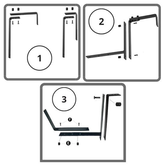 Deck Railing Adjustable Planter Box Bracket Strong Load-bearing Rustproof Corrosion Resistant Universal Window Box Bracket Flower Box Holder