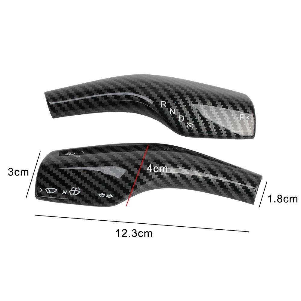 Interior Remodel Carbon Fiber Car Column Shift Knob Cover Decor Armor Steering Rod For Tesla Model 3 Y ABS