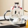 Кружка для кофе с собакой, стеклянная кружка с собакой, чайные чашки, кружки для кофе с животными, с ложкой и крышкой, красочные кружки для питья для сока, молока, горячего шоколада