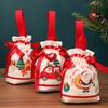 Kids Christmas Party Favor Bags for Candy and Apples Creative Holiday Gift Sacks for Xmas Eve Festive Childrens Treat Packaging