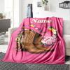 Cowgirl Boots And Hat Throw Customizable Blanket Personalized Name Soft Warm Cozy Throw For Sofa Couch Office Bed Picnics All Season Use Stylish Decor