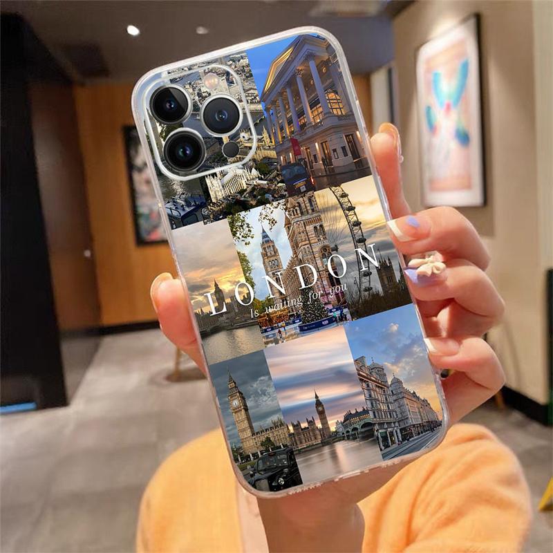 Лондонская эстетика Чехол для телефона Carcasa Funda Для iPhone 17 Pro Max Air 16 15 14 13 Pro Max 15 16 Pro 15Plus Чехол