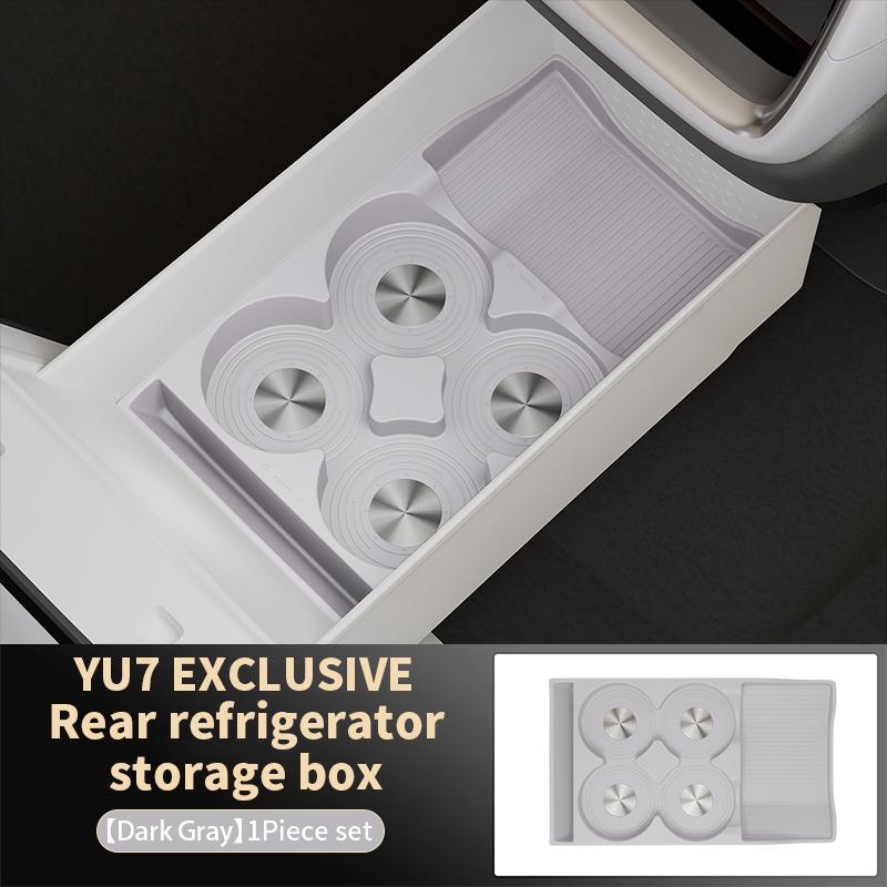 Для Xiaomi Yu7 2025 2026 Центральный подлокотник второго ряда Холодильник Хранение Скрытый ящик Силиконовые защитные коврики Подстаканник Органайзер