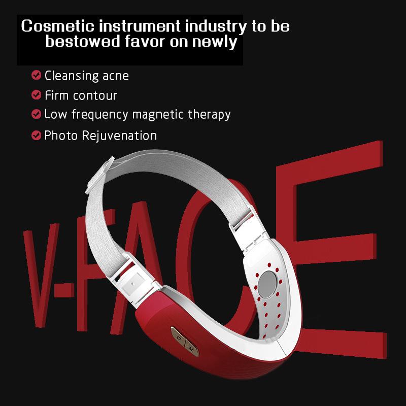 Устройство для лифтинга лица Светодиодная фотонная терапия Вибрационный массажер для похудения лица V Спасательный пояс для лица Двойной подбородок V-образный лифтинг щек V Массажер для лица
