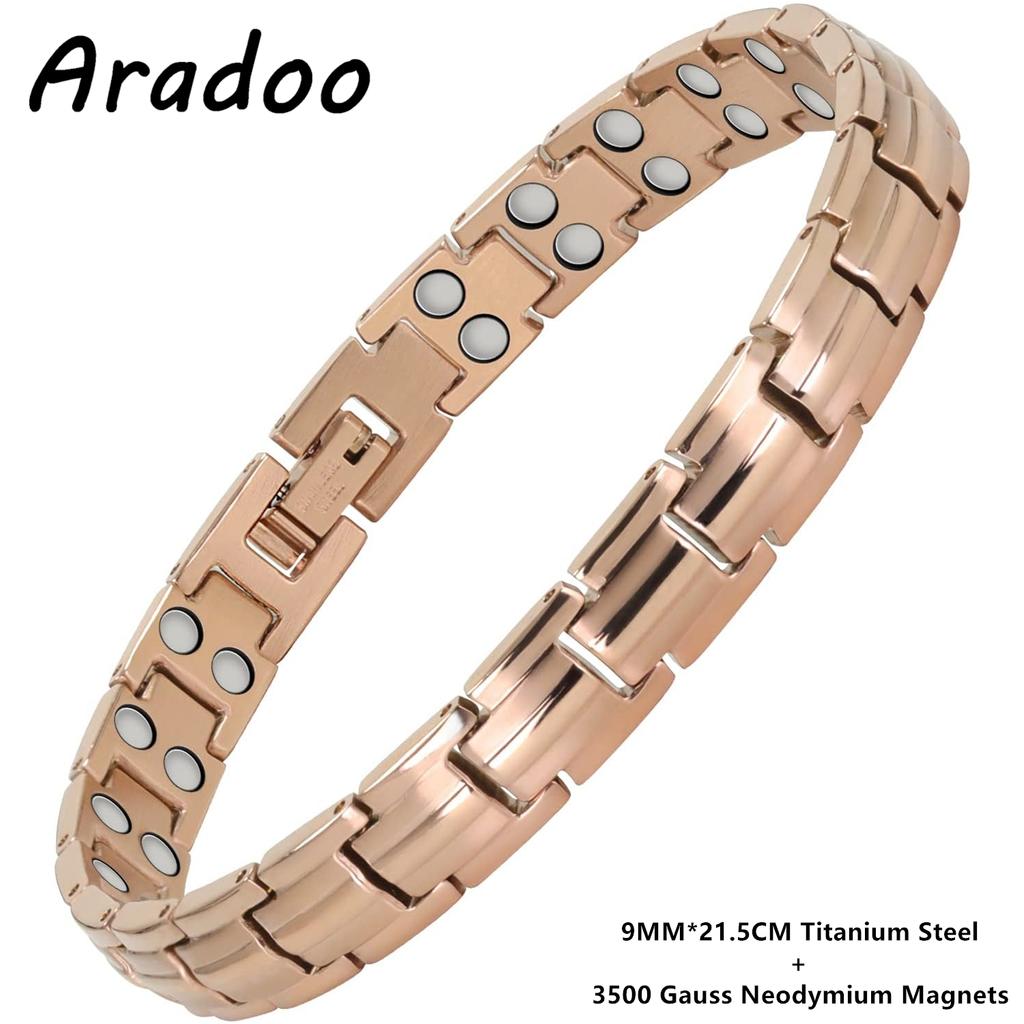 Preumium Pure Copper Bracelet for Men Women Double Row Magnetic Therapy Wristband Jewelry Gifts