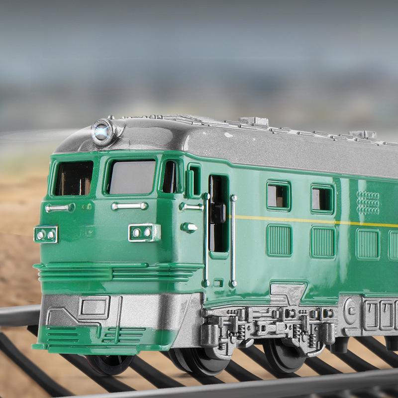 Antique Green Electric Train Freight Car Model Toy with Light & Sound Effects