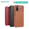 For Xiaomi Poco X4 Pro 5G Case Nillkin Qin Pro Camera Protective Cover PU Leather Flip Cover with Card Pocket