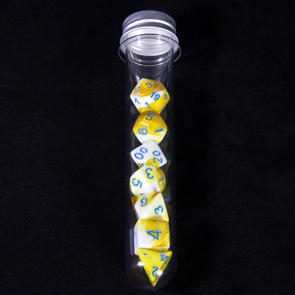 DND Game Dice 7pcs Polyhedral Double Colors Dice with Tube for D&D RPG Party Entertainment Game Supplies