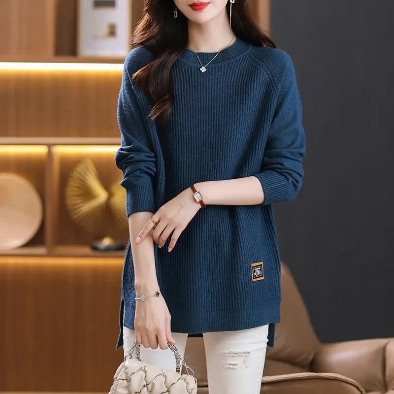 Loose Pullover Sweater Women's Korean Large Size 5XL Fall/Winter Long Style Base Shirt Top Tide Fashion Knitwear Ladies