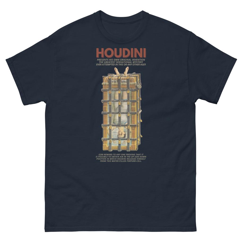 The Great Houdini T-Shirt Iconic Magician Graphic 100% Cotton