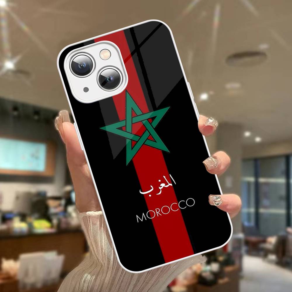 M-Флаг Марокко Для IPhone 14 13 12 Mini 11 Pro XS Max X XR 14 Plus Закаленное Стекло Чехол