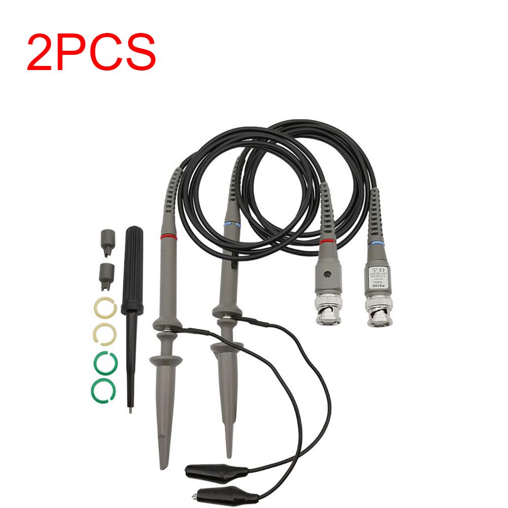 2-10PCS P6100 BNC Oscilloscope Probe Kit High Precision Scope Analyzer Alligator Clip Probes Test Leads 100MHz Oscilloscope Part
