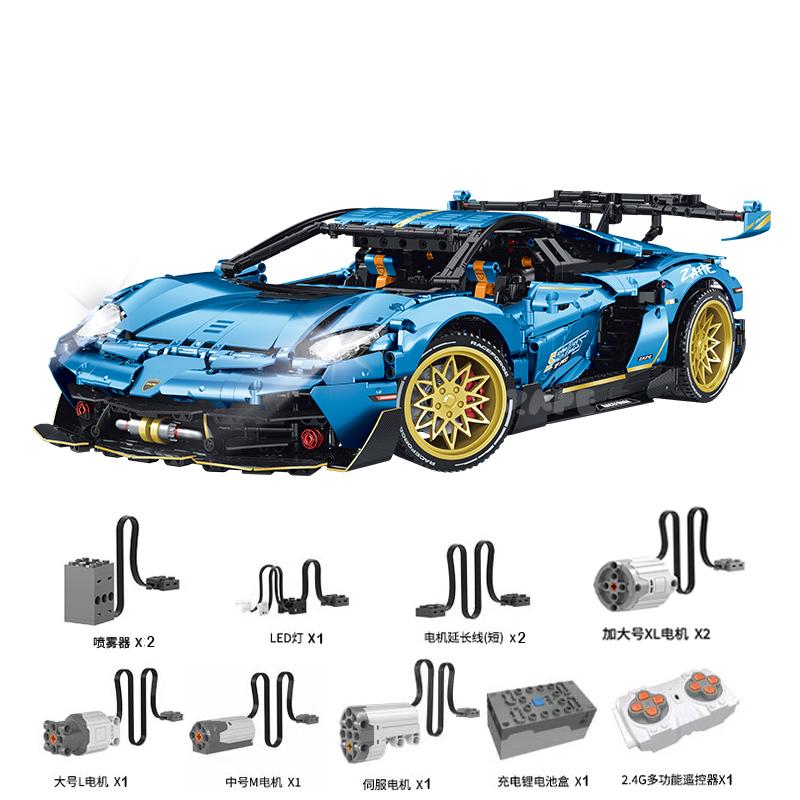IN STOCK 10530 1:8 MOC Technical RC Sports Car Building Blocks Assembling Racing Bricks Toys for Children Christmas Gift Set