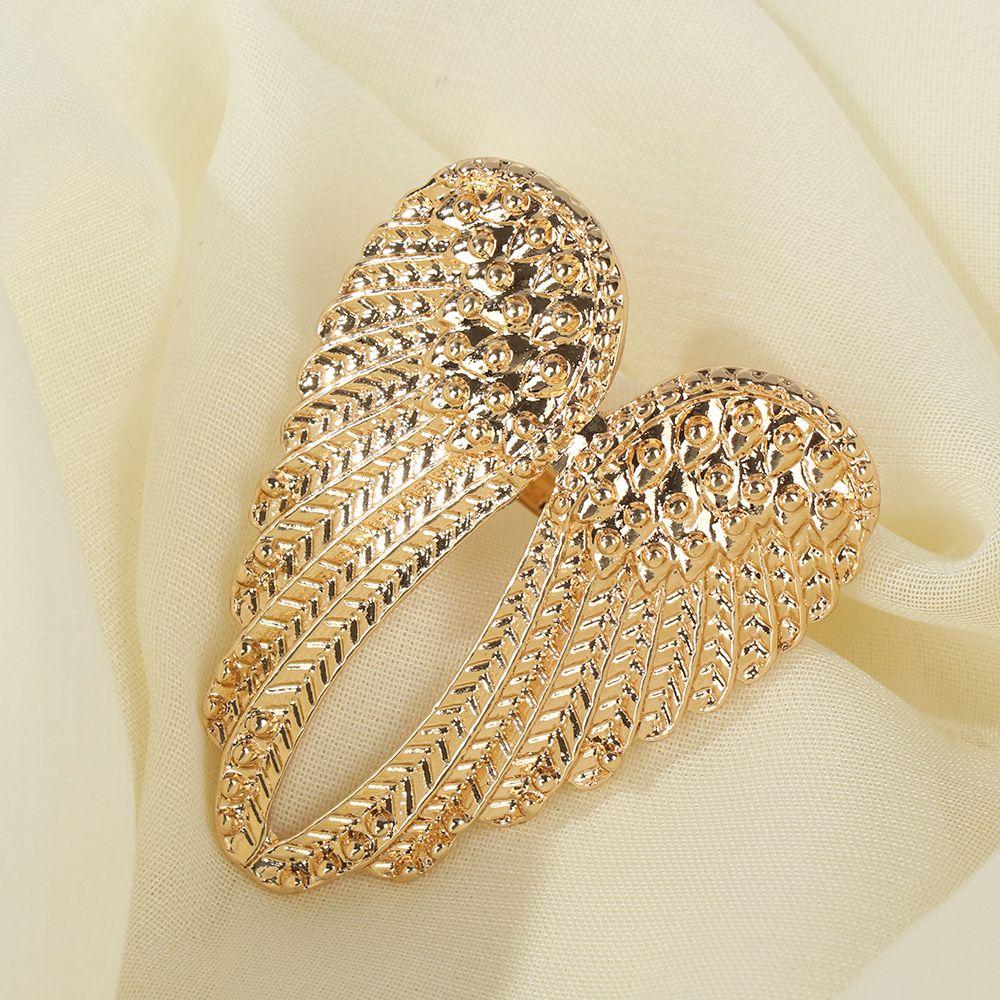 Wedding Party Gift Single Hip Hop Punk Big Heart Shape Wings Metal Rings Retro Angel Wings Ring