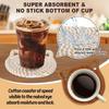 Cat Ear Coasters Set Brown White Handmade Braided Cotton Coasters Non-Slip Absorbent Drink Coaster No Holder
