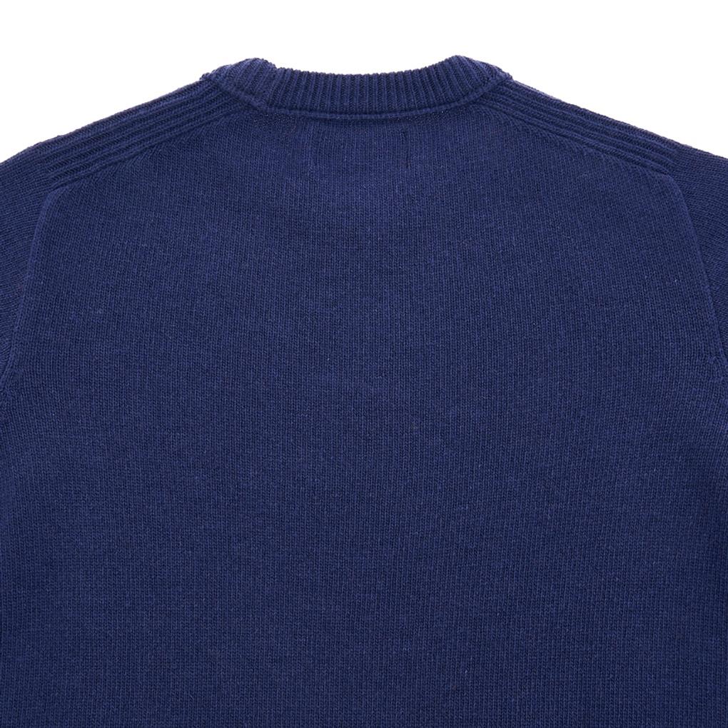 STONE ISLAND Однотонный свитшот с длинным рукавом и круглым вырезом с логотипом для детей Синий 7516506A1-V0027