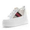 9cm Women Shoes Chunky Sneakers Air Mesh Hollow Out Genuine Leather White Wedge Shoes Platform Heel Pumps Mujer Bombas