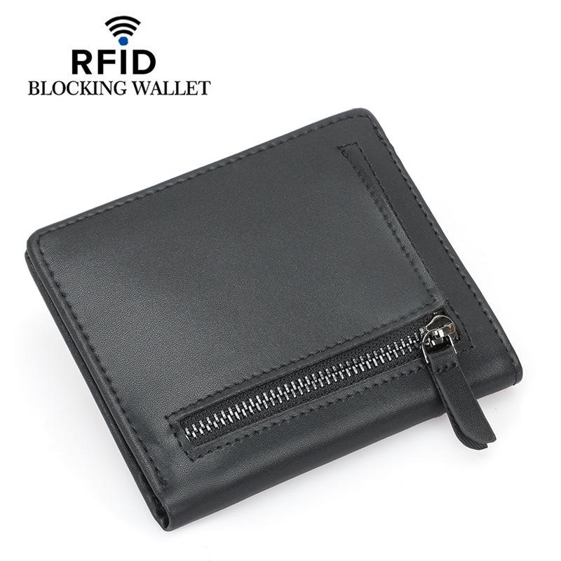 Мужской кошелек для монет RFID с защитой от кражи 2024 года: Компактное хранилище для карт и монет