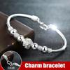 9/11 Beads Lucky Charm Bracelets Bangles Cuff Bracelets For Women Fashion Simple Vintage Silver Plated Charm Korean Bracelets