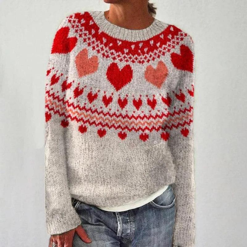 JKASHDK Женская мода повседневный геометрический принт осень зима длинный рукав O-образный вырез свободные свитера