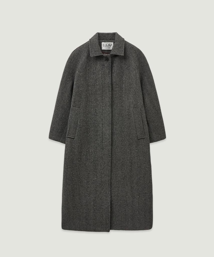 LMOOD WOMEN Russo Wool Balmacaan Coat Stone Grey