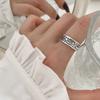 Stylish S925 Vintage English Finger Ring For Women With Unique Gothic Design And Adjustable Size
