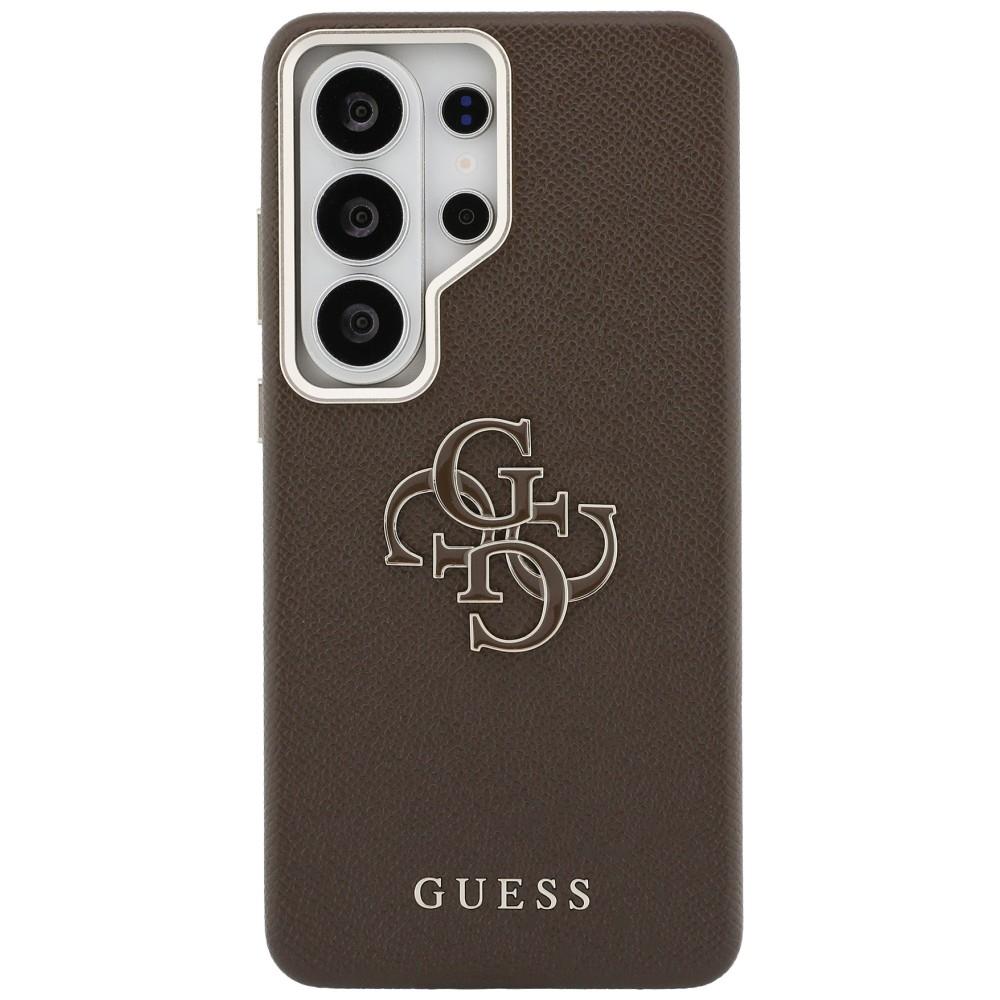 Guess Grained Big 4G Metal Logo Case for Samsung Galaxy S26 Ultra Brown