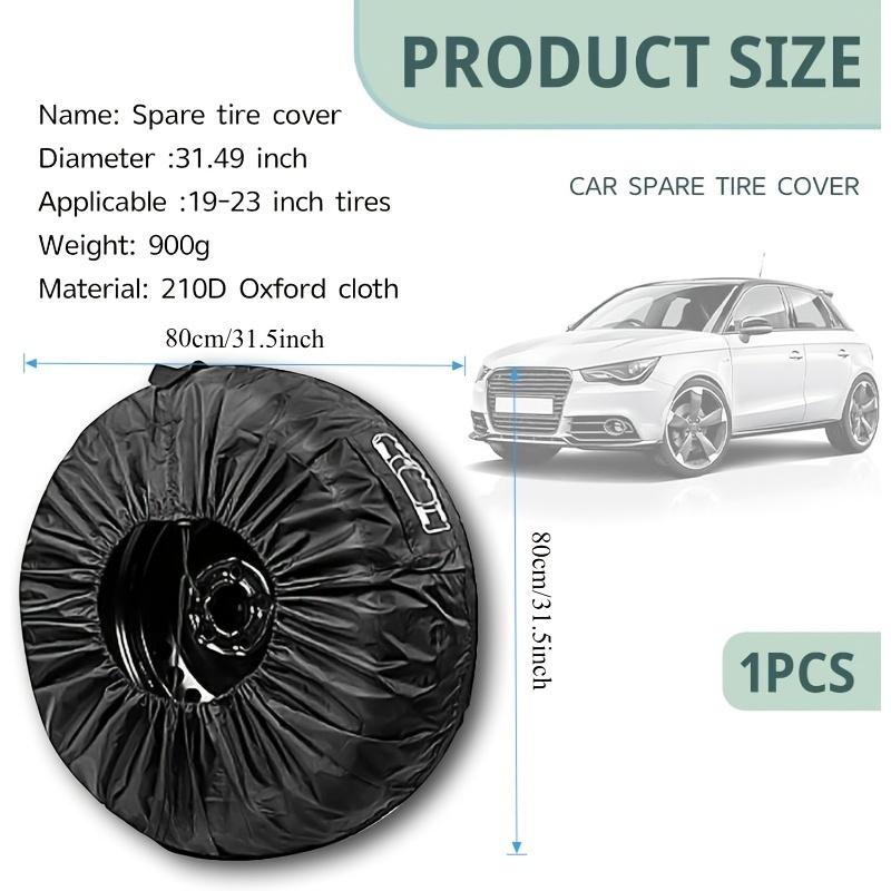 Universal Car Spare Tire Cover 31.49 Inch Black Wheel Protector Dust Waterproof UV Resistant Tire Storage Bag Auto Accessories