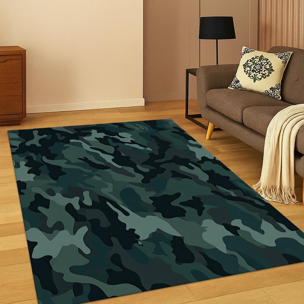 Military Colorful Camouflage Carpet Rug for Home Bedroom Living Room Sofa Doormat Kitchen Decor ,Kid Play Non-slip Area Rug Mats