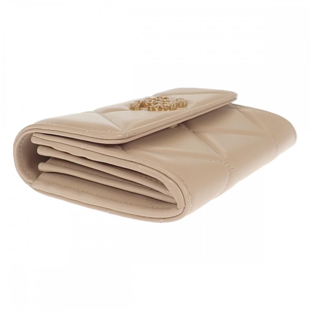 Chanel AP2700_B04852_N5025 Кошелек бифолд бежевая ягненок Женский