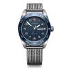 SWISS ARMY Analog Quartz Blue Mesh Stainless Steel Case Interchangeable Brand Blue 242042 Men's Watch, Waterproof, Movement, Dial,