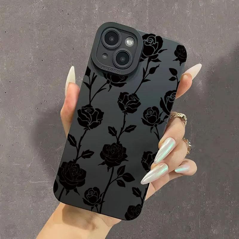 Новый ретро-модный чехол для телефона с розой для iPhone 16 15 14 13 12 11 Pro Max Mini XS XR X Plus, противоударный матовый мягкий силиконовый чехол