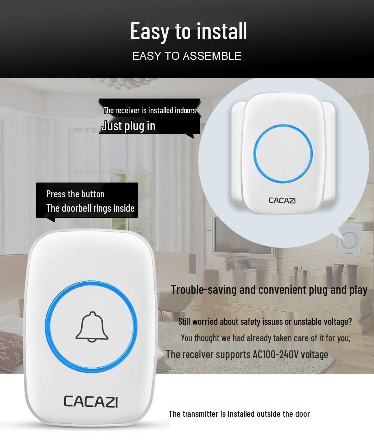 Cross-border A10 Long-Range Wireless Doorbell for Home Entry & Elderly Assistance