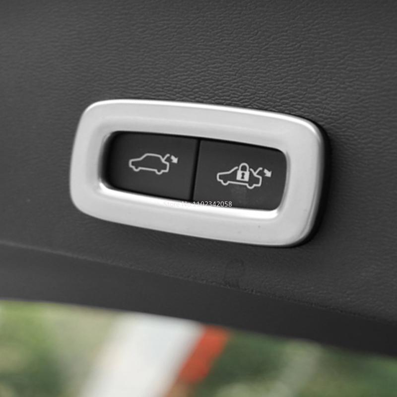 For Volvo Xc60 2018 Stainless Steel Trunk Switch Button Frame Tailgate Open Cover 3d Parts