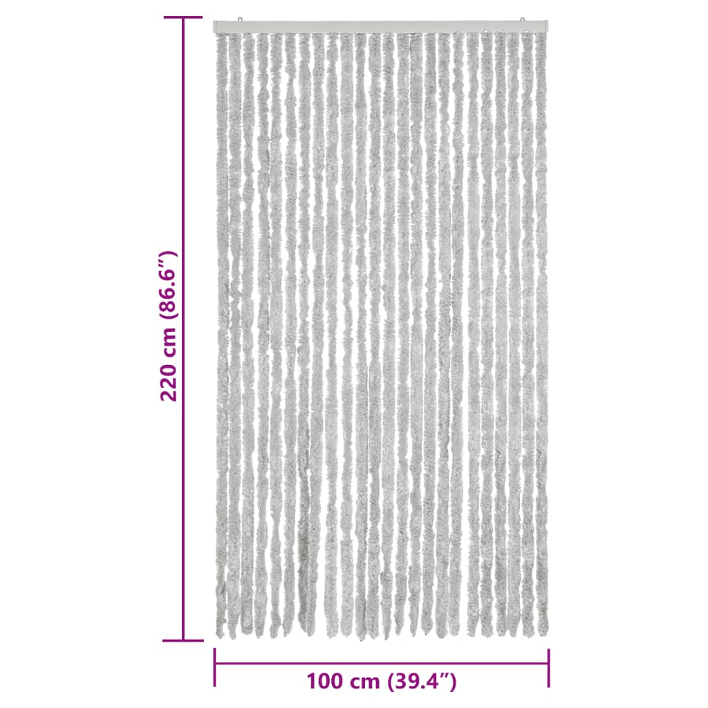 Fly Screen Curtain Grey 100 x 220 cm Chenille