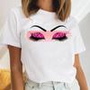 Tee Top Summer Unisex Print Fashion 90s Trend Eye Lashes Watercolor Sweet Tshirt FeUnisex Clothing Casual Short Sleeve Lady Graphic T-shirt