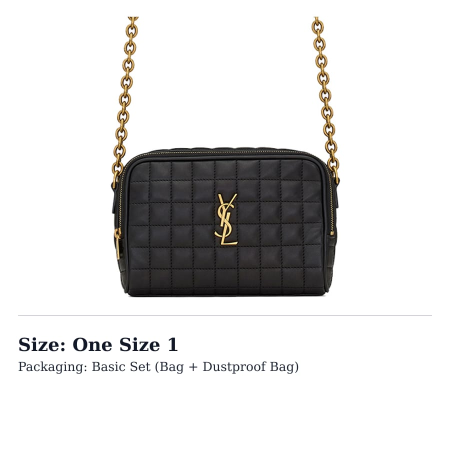 SAINT LAURENT Sheepskin Camera Bag, Shoulder Bag, Crossbody Bag Mini Women's Black 764809-AABVP-1000