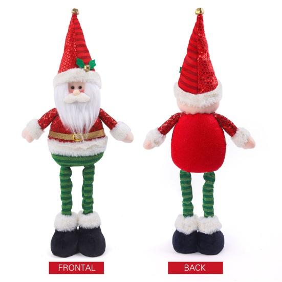 Рождественская плюшевая кукла с выдвижными ногами, ручной работы, стоящий снеговик, Санта-Клаус, плюшевая игрушка, Рождество