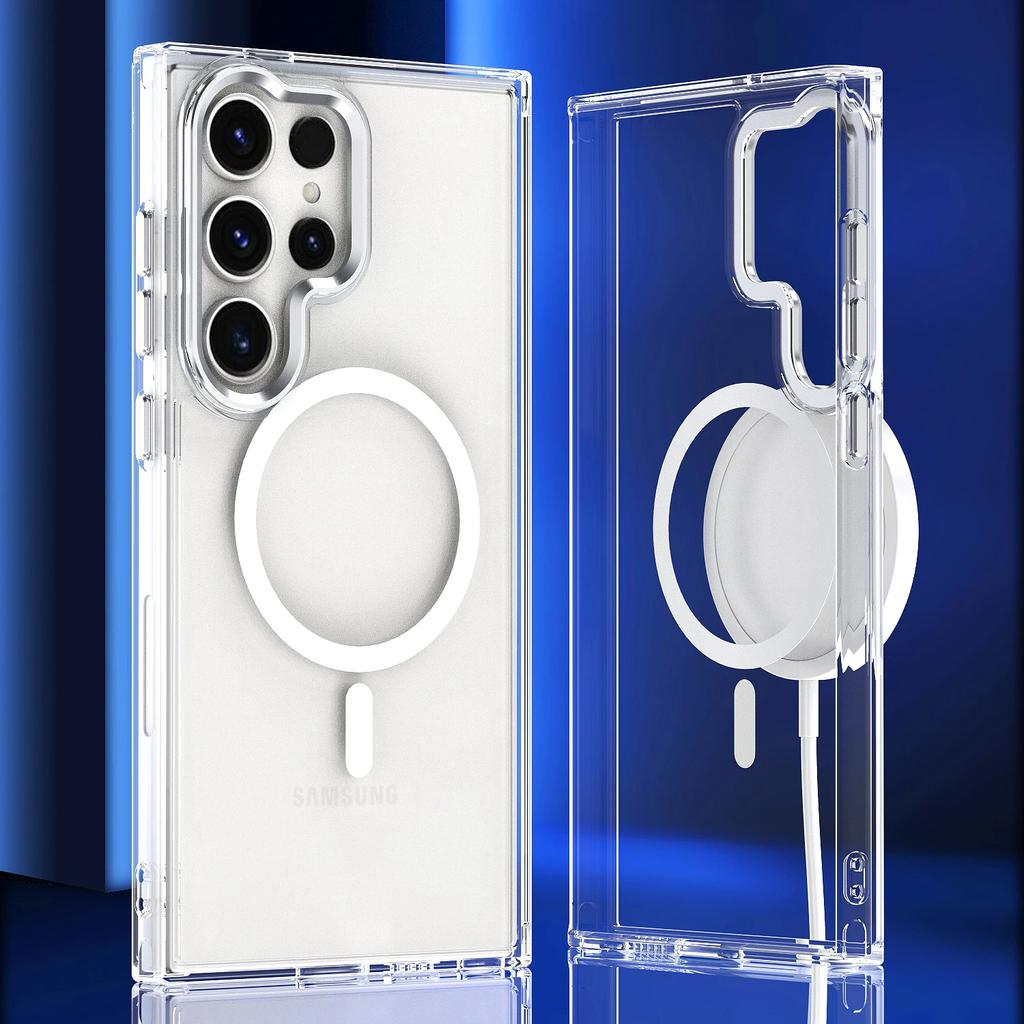 Красочный Прозрачный Магнитный Чехол Для Magsafe Для Samsung Galaxy A34 A14 A54 S24 S23 Ultra Plus FE Беспроводная Зарядка Ударопрочный Чехол