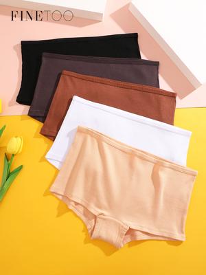 FINETOO Хлопковые женские трусы-боксеры, нижнее белье в полоску, женские защитные брюки, сплошные удобные трусики для девочек, сексуальное, удобное нижнее белье