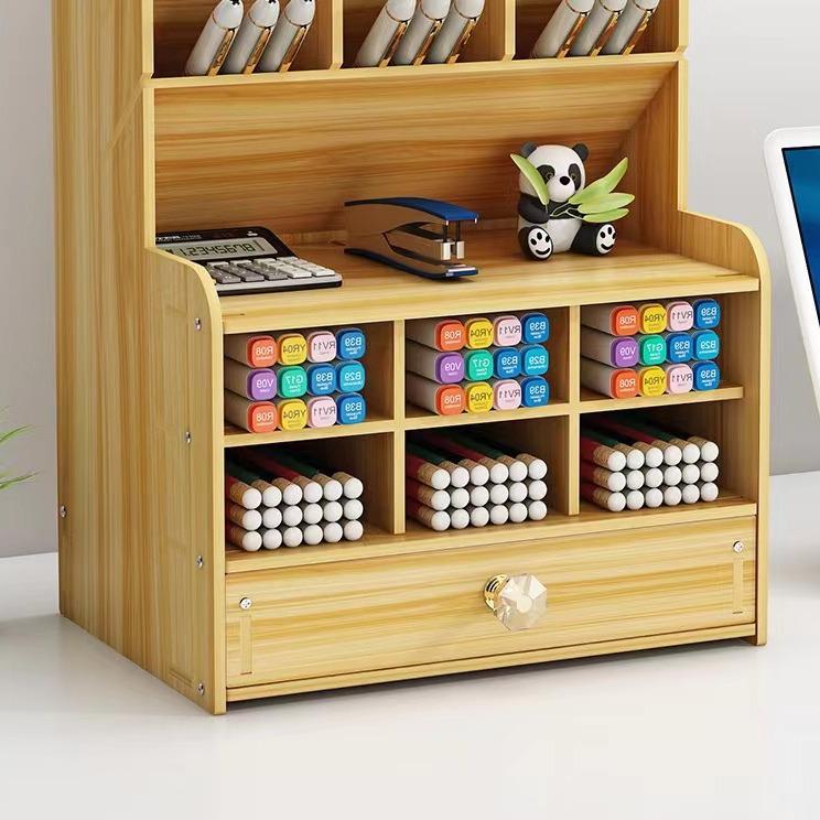 Nordic Style Wooden Desktop Pen Holder and Stationery Organizer