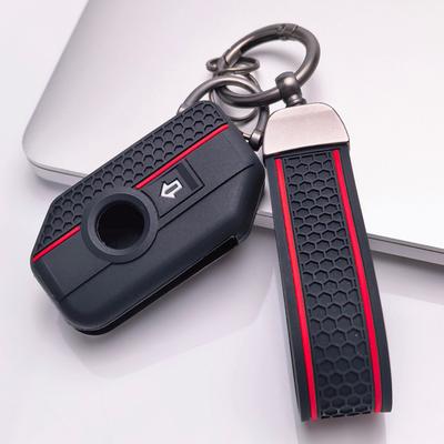 Силиконовый чехол для ключа с брелоком для мотоцикла BMW, 2-кнопочный смарт-ключ, подходит для BMW R1200GS R1250GS F750GS F850GS K1600GT, Ударопрочный держатель для брелока