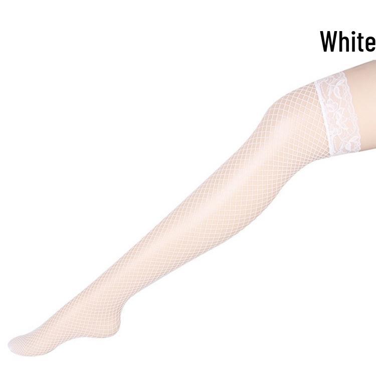 Кружевные чулки-сетка до бедра - Сексуальное черное белье выше колена