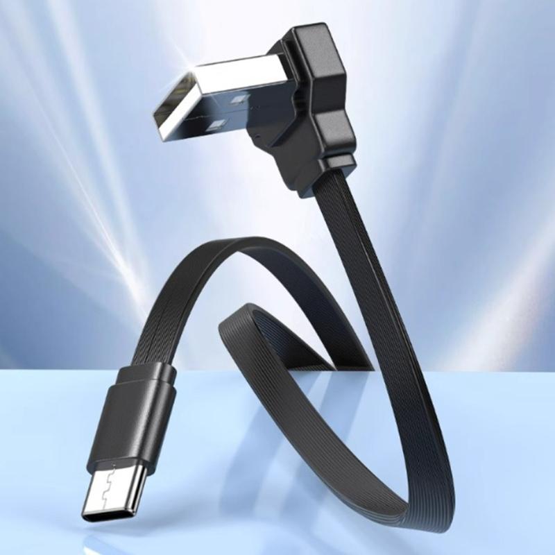 Короткий USB Type C на USB 2.0 кабель 90 градусов, 65 Вт быстрая зарядка и 480 Мбит/с синхронизация данных, USB Type C кабель для быстрой зарядки