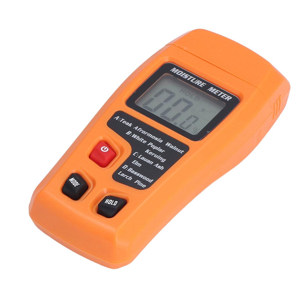 Wood Moisture Meter High Accuracy 4 Modes Orange Moisture Detector for Medicinal Building Materials