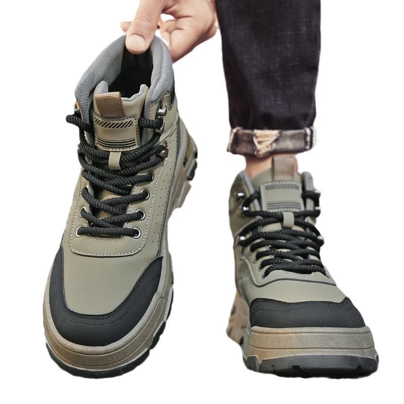 Autumn and Winter High-top Martin Boots Tooling Locomotive Shoes Tide Shoes Non-slip Outdoor Hiking Shoes Men's Shoes