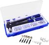 Hand Riveter Set with and M8 Includes Rivet Set Nuts and Screw Insertion Rivet Gun Steel and Aluminum Rivet Tool Set Set, 86-Piece M3, M4, M5, M6,